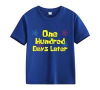 cfpqv Girls and Boys Casual Short Sleeved T Shirt 100 Days of School Opening 100 Days Anniversary Personality Loose Short Sleeved Maglietta a maniche lunghe da ragazza, Blu, 12-13 Jahre