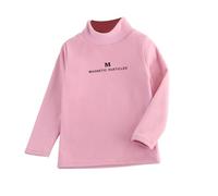 cfpqv Girl's Autumn and Winter Mid Collar Warm Solid Color Long Sleeved Bottom Shirt Magnetschmuck Ring, Colore: rosa., 18-24 Monate