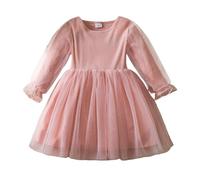 cfpqv Girl's Christmas Fall and Winter Bubble Long Sleeved Mesh Dress Princess Dresses 24 Storie dell'Avvento, Colore: rosa., 6 anni