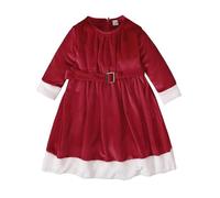 cfpqv Girl's Spring Fall and Winter Christmas Long Sleeve Dresses Belted Child Pleated Dresses Kids Calendario dell'Avvento storie adolescenti, Colore: rosso, 12-18 Monate