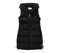 cfpqv - Giubbotto trapuntato da donna, lungo, imbottito, senza maniche, con cappuccio, ideale per la mezza stagione, giacca invernale calda, giacca lunga con cappuccio, leggera, per l'outdoor, giacca
