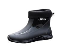 cfpqv Man Short Cotton Rainboots Rubber Boots for Garden Man Rain Footwear Rain Shoes Scarpe da uomo 42, Nero , 44 EU