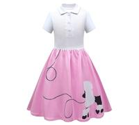 cfpqv Nuovo Abito Manica Corta Cosplay Barboncino Ragazza Tasto Abito di media lunghezza Storie di Natale Leggi ad alta voce, Colore: rosa., 4-5 Jahre