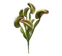 cfpqv Piante in vinile artificiale, piante carnivore realistiche per decorazioni di Halloween e mostre botaniche tavola tronco d'albero (verde, taglia unica)