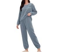 cfpqv Pigiama Donna Pile Invernale Caldo Pigiami da Notte Top Manica Lunghe E Pantaloni Caldo da Casa per Lounge E Sleepwear Notte Caldi Pjs per Donna Pigiami Due Pezzi da Donna E Uomo