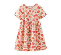 cfpqv Ragazza Manica Corta Fiori Stampe Principessa Vestito Carino 24 Storie Avvento Adulto, Colore: arancione., 2-3 Jahre