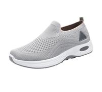 cfpqv Slip On Sneakers da donna e uomo, scarpe da ginnastica traspiranti, scarpe ortopediche, scarpe da corsa su strada, scarpe da trekking, scarpe per il tempo libero, A0128 grigio, 37 EU