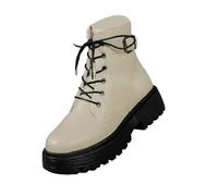 cfpqv Stivaletti da donna con plateau, bianco, 42 EU