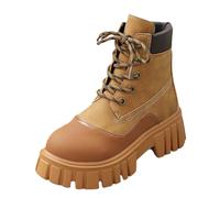 cfpqv Stivaletti da donna con suola spessa, a mezza altezza, invernali, caldi, antivento, comodi, invernali, per il tempo libero, da donna, leggeri e mezzi alti, caffè, 41 EU