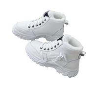 cfpqv Stivali da combattimento da donna con lacci, bianco, 36 EU