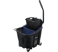 CFS OmniFit 35 QT - Secchio per mocio, con strizzatore laterale e inserto per acqua sporca, colore: nero