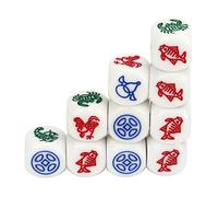 CFTGIW 10 Pezzi da 14 Mm da Dadi da Dadi Set di Cubetti Arrotondati in Plastica Pieni di Granchio di Gamberi di Pesce Animale per Giochi da Tavolo da del Lateo da Facciate da Facciale da da da da