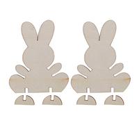 CFTGIW 90 Pezzi Ritagli di Coniglietto in Legno, Trucioli di Legno di Coniglio, Artigianato Incompiuto, Decorazione per la Casa Fai da Te, Ornamento 3D Che Offre un Numero Illimitato di Trucioli