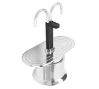 CFTGIW Caffettiera Doppia 100ml Lega di Alluminio Fai da Te Caffettiera Italiana a Doppio Piano Cottura per Bar Domestico La Lega di Base Rotonda Fornisce Materiale Rapido Doppia CaffettieraDoppio