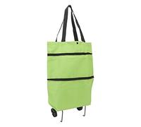 CFTGIW Carrello della Spesa Borsa PIEGHEVOLE Design con Cerniera di Grande capacità Tessuto Oxford con Ruota per il Campeggio Shopping Verde Che Usi Piega Mantieni Quando PIEGHEVOLE FACILE Non (GREEN)