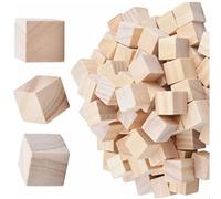 CFTGIW Cubi Quadrati in Legno, 2 Cm, Set da 100 Pezzi per Progetti Creativi | Progetto artigianale, levigatura fine, stimolazione della creatività, materiale in legno
