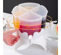 CFTGIW Distribuzione di Bevande di Grande capacità di Plastica 4 Compartimenti Frigo Rotante Bollitore di Bevande Fredde con Spigot per Casa 4l Ha un Grande a Cui è il Distributore di a 4l