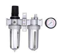 CFTGIW Filtro Regolatore Combinato Compressore D'aria Separatore Acqua Olio in Lega di Alluminio da 1/4 Pollici con Scarico Semi Automatico Design a Doppio Strato per Compressore per