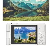 CFTGIW Fotocamera Digitale 5k da 80 MP con Zoom 18x, Schermo di Ribaltamento, Luce di Riempimento a LED, Ideale per Principianti di Vlog, Fotografi di Viaggio, Memorie di Famiglia, (WHITE)