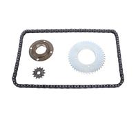 CFTGIW Kit Catena per T8F in Acciaio, Catena da 120 Maglie, Pignone da 13 Denti con Foro Ad H da 10 Mm, Pignone a 4 Fori da 44 Denti, Ruota Libera Senza per Moto e Anteriore Posteriore Realizzato