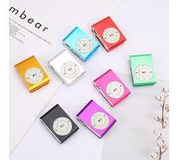 CFTGIW Mini Lettore MP3 USB 2.0 da 3,5 Mm con Supporto per Clamp/Holder Scheda di Memoria Semplice Senza Display Pulsante di Resistenza Agli Urti Alla Pressione Facile e Fornisce Custodia a Prova di