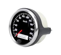 CFTGIW Misuratore di velocità 85 Mm 0-220 Km/h Display LCD con Puntatore 2-in-1 12 V/24 V per Auto Camion Velocità dell'imbarcazione Elevata Precisione Semplice Passo Il Puntatore a una di