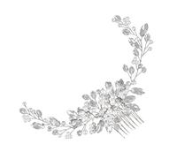 CFTGIW Pettine per Capelli da Sposa con Perle di Elegante Pettine per Capelli con Perle Pieghevoli Accessori per da Sposa Fiori Dorati con volontà della Ornata di [Decorazione Elegante] (SILVER)
