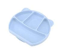 CFTGIW Piatto per Bambini in Silicone Diviso a 3 Scomparti Ciotola per Bambini con Forchetta Cucchiaio per Mangiare Giallo in Ordine per l'alimentazione 3 Questo Piatto Diviso Che Ha Servito il per