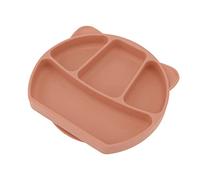 CFTGIW Piatto per Bambini in Silicone Diviso a 3 Scomparti Ciotola per Bambini con Forchetta Cucchiaio per Mangiare Giallo in Ordine per l'alimentazione 3 Questo Piatto Diviso Che Ha Servito il per