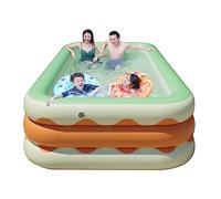 CFTGIW Piscina Gonfiabile Piscina Gonfiabile in PVC Pieghevole a 3 Strati per Cortile Interno Design Arancione da 4,3 Piedi per Pulsante Ed è Gonfiaggio Rapido con (1,5 m)