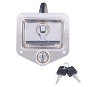 CFTGIW Porta del Rimorchio T Maniglia con Acciaio Inossidabile a 2 Chiavi per Cassetta degli Attrezzi Busta Installazione della Porta del Rimorchio Torchtraler T Maniglia Locktrailer Dorso Lockrv