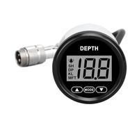 CFTGIW Profondimetro per Barche con Allarme Display Digitale LCD 52 Mm 12 V Impermeabile 328,08 Piedi Indicazione di profondità per Yacht Pescherecci 80000242 PLD2?WG?FTM Quadrante Bianco Lunetta