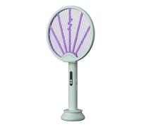 CFTGIW Scacciamosche Elettrico, Racchetta Zapper Bug Ricaricabile USB 2 in 1 con Alta Tensione 3000 V e Rete di Sicurezza a 5 Strati, per Casa Camera da Letto Patio Cucina (GREEN)