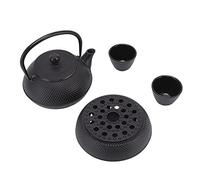 CFTGIW Set Bollitore in Ghisa, 800 Ml, a Risparmio Energetico, in Ghisa, Altamente Durevole, Lussuosa Teiera in con Tappetino Scaldatazze, Filtro e Filtro per il tè, per Mantenere la Freschezza e