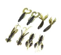 CFTGIW Set di Esche Artificiali per Vermi da Pesca Alla Carpa in Silicone da 25 Pezzi Alto 2 e Materiale Diverso da 1 Realizzato in Silicone Riutilizzabile Pesca ShrimpSoft ShrimpShrimp (verde scuro)