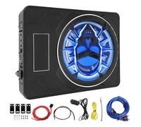 CFTGIW Subwoofer per Auto 10 Pollici 10 Pollici 800 W Subwoofer a Motore Attivo con Luci a LED Blu Pulsanti e Spinta dei Bassi per il Sistemas Audio SUV per Camion per Auto (BLUE)