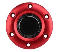 CFTGIW Tappo Centrale del Volante, Design Moderno per Volante a 6 Fori, Migliora la Presa e Il Comfort con la Copertura dei Pulsanti, Realizzato con Materiali di per (Rosso)