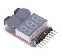 CFTGIW Tester di Tensione della Batteria Lipo da 10 Pezzi Display Digitale - Kit Set Allarme Cicalino a Bassa Tensione 8S Totale Lithiu Tester di della Batteria LipoMonitor di della BatteriaTester