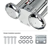 CFTGIW Tromba D'aria Doppia 12V 600DB per Camion Autobus con Compressore D'aria Ad Alte Prestazioni Bobina Grande Suono Forte e Chiaro Acciaio Inossidabile Cromato Zincato