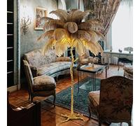 CFWSHJ 1,7 m Pavimento di Piuma Piedi Naturale Feathers da Soggiorno Moderno Lampada in Resina Gold Fallo