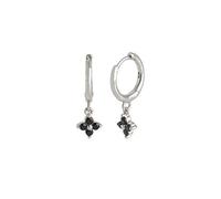 CFWSHJ 2 Pezzi di Lusso Bling Nero zircone Argento Sterling 925 Orecchini a Cerchio Pendenti per Donna Festa di Fidanzamento Regalo Fascino gioielleria raffinata yc702 (Colore Gemma: Colore Oro 2)