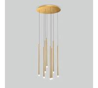 CFWSHJ 8 luci Grandi la Fattoria di Ingresso Foyer Moderno lampadario LED Rotondo Cluster lineare a Pendente Chiaro Oro Lungo Striscia Lampada sospesa per Le Scale Soggiorno