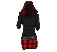 CFWSHJ Abito da Donna Vintage Gotico a Maniche Lunghe con Cappuccio Abito da Festa Pullover Abito Vittoriano Medievale Rinascimentale