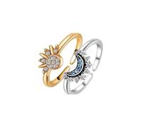 CFWSHJ Anello Sole e Luna Coppie Anello Sole Anello d'Amore Semplice Anello Regalo in Lega Anello Sole Luna Coppia Anello Set Una Coppia per Donna Uomo Coppia