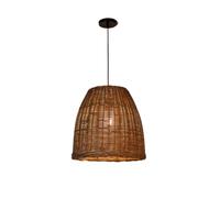 CFWSHJ Black Rattan 20 Pollici Isola Cucina Boho Cesto Intrecciato Assalto Light Rustic Natural Wicker lampadario per la Sala Pranzo Camera da Letto Farmhouse Restaurant/55 cm