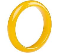 CFWSHJ Bracciale di Giada Bracciale Rigido di Giada Gialla Naturale per Donna, Braccialetto di Giada Portafortuna Elegante e Classico in Stile Cinese, Braccialetto di Agata di calcedonio Giallo, con