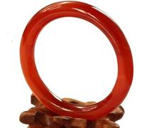 CFWSHJ Bracciale in Giada Bracciale da Donna in Giada, Braccialetto in Giada Rotondo Sottile con Agata Rossa, Versione retrò del Braccialetto Rosso Puro con corniola per Donna, con Scatola