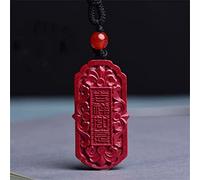CFWSHJ Collane Feng Shui Collana di ricchezza di cinabro Autentico Ciondolo di Giada Guarigione Chakra Cristallo Ricchezza fortunata allontanare Gli Spiriti maligni Catena di Maglioni Regalo