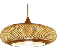 CFWSHJ Fai da Te Cesto Rattan Sospensione Cattiva Paralume grottaggio coltivatore Metallo lampadario Cavo in Stile costiero Filo a sfiorare la Luce del soffitto, per Soggiorno