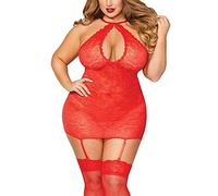 CFWSHJ Intimo Sexy da Donna Set di Vestaglie Lingerie Sexy da Donna Intimo da Notte in Pizzo Set di Giarrettiere in Prospettiva (DS)